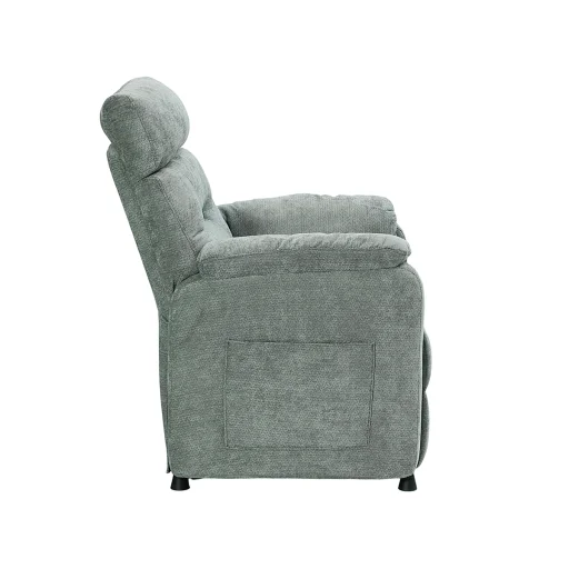 Elektromos, dönthető relax fekvőfotel, szürke szövet - 7