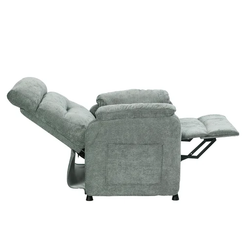 Elektromos, dönthető relax fekvőfotel, szürke szövet - 11
