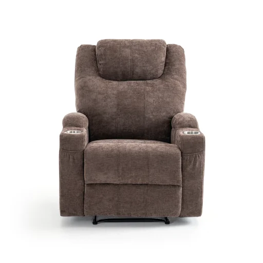 Elektromos relax fekvőfotel, barna zsenília szövet (JN-D8116C51 BROWN) - 9