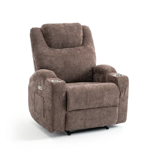 Elektromos relax fekvőfotel, barna zsenília szövet (JN-D8116C51 BROWN) - 10