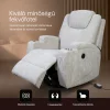 Elektromos relax fekvőfotel 8 pontos rezgőmasszázzsal, fűtés, zsenília szövett bézs thumbnail