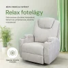 Elektromos relax fekvőfotel 8 pontos rezgőmasszázzsal, fűtés, zsenília szövett bézs thumbnail