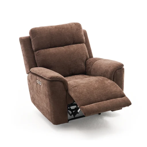 Elektromos relax fekvőfotel, barna zsenilia szövet (JN-D8013A51) - 3