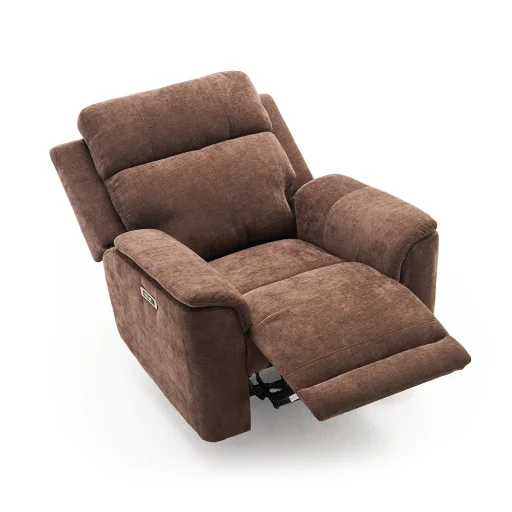 Elektromos relax fekvőfotel, barna zsenilia szövet (JN-D8013A51) - 4