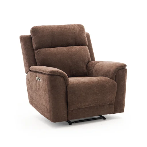 Elektromos relax fekvőfotel, barna zsenilia szövet (JN-D8013A51) - 1