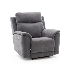 Elektromos relax fekvőfotel, szürke zsenilia szövet (JN-D8013A51)
