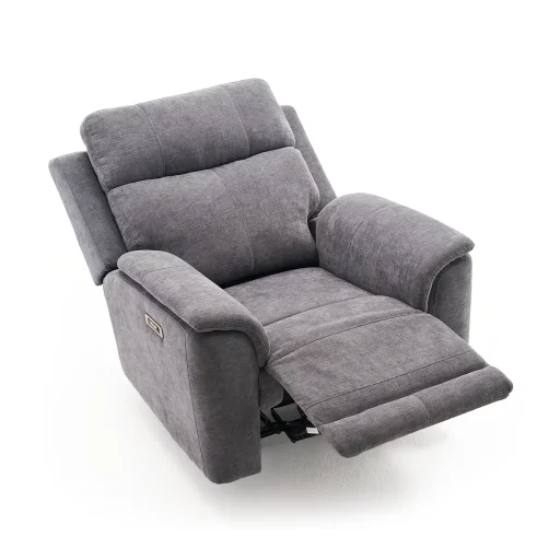 Elektromos relax fekvőfotel, szürke zsenilia szövet (JN-D8013A51) - 3