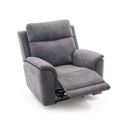 Elektromos relax fekvőfotel, szürke zsenilia szövet (JN-D8013A51) - 4