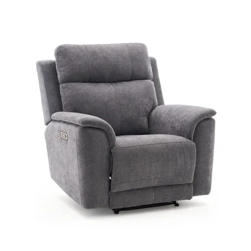 Elektromos relax fekvőfotel, szürke zsenilia szövet (JN-D8013A51) - 1