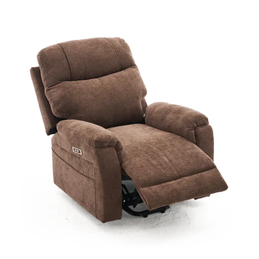 Felállást segítő relax elektromos fekvőfotel, barna zsenilia szövet (JN-L8016A51) - 5