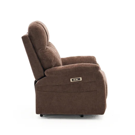 Felállást segítő relax elektromos fekvőfotel, barna zsenilia szövet (JN-L8016A51) - 6
