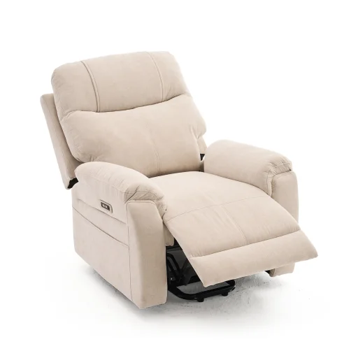 Felállást segítő relax elektromos fekvőfotel, bézs zsenilia szövet (JN-L8016A51) - 4