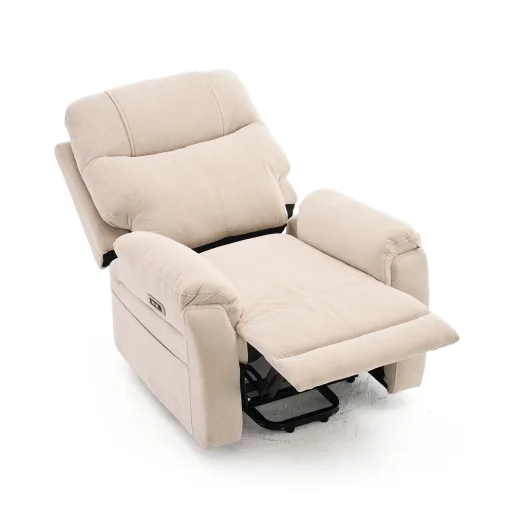 Felállást segítő relax elektromos fekvőfotel, bézs zsenilia szövet (JN-L8016A51) - 5