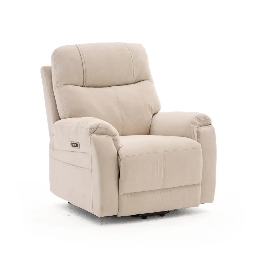 Felállást segítő relax elektromos fekvőfotel, bézs zsenilia szövet (JN-L8016A51) - 2