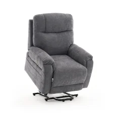 Felállást segítő relax elektromos fekvőfotel, szürke zsenilia szövet (JN-L8016A51)