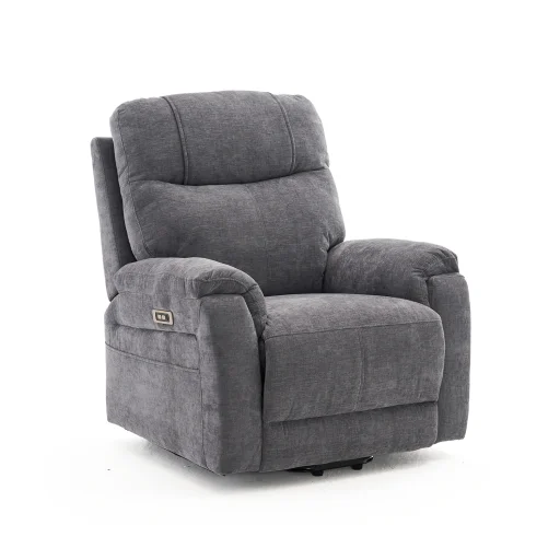 Felállást segítő relax elektromos fekvőfotel, szürke zsenilia szövet (JN-L8016A51) - 3