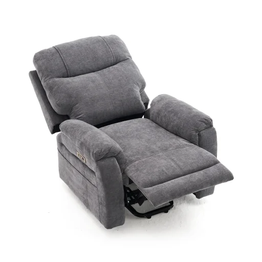 Felállást segítő relax elektromos fekvőfotel, szürke zsenilia szövet (JN-L8016A51) - 5