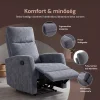 Fekvőfotel, relax fotelágy dönthető háttámlával, lábtartóval szürke zsenília szövet (JN-R8120A51) GREY thumbnail