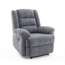 Manuális fekvőfotel, relax fotelágy zsenília szürke szövet (JN-R8053A51)