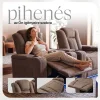 Luxus elektromos relax fotel, pohártartóval, világítással bársony barna szövet (L26017-3906) thumbnail