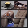 Luxus elektromos relax fotel, pohártartóval, világítással bársony barna szövet (L26017-3906) thumbnail