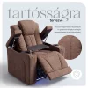 Luxus elektromos relax fotel, pohártartóval, világítással bársony barna szövet (L26017-3906) thumbnail