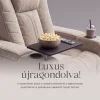 Luxus elektromos relax fotel, pohártartóval, világítással bársony homokszürke szövet (L26017-3906) thumbnail