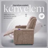 Luxus elektromos relax fotel, pohártartóval, világítással bársony homokszürke szövet (L26017-3906) thumbnail
