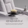 Luxus elektromos relax fotel, pohártartóval, világítással bársony szürke szövet (L26017-3906) thumbnail