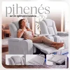 Luxus elektromos relax fotel, pohártartóval, világítással bársony szürke szövet (L26017-3906) thumbnail
