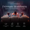 Luxus, háromszemélyes fekvőfotel, relax fotelágy elektromosan dönthető háttámlával, pohártartóval és világítással homokszürke bársony szövet (L26017-7406) thumbnail