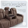 Luxus, háromszemélyes fekvőfotel, relax fotelágy elektromosan dönthető háttámlával, pohártartóval és világítással barna bársony szövet (L26017-7406) thumbnail