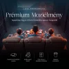 Luxus, háromszemélyes fekvőfotel, relax fotelágy elektromosan dönthető háttámlával, pohártartóval és világítással barna bársony szövet (L26017-7406) thumbnail