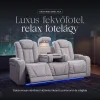 Luxus, háromszemélyes fekvőfotel, relax fotelágy elektromosan dönthető háttámlával, pohártartóval és világítással szürke bársony szövet (L26017-7406) thumbnail