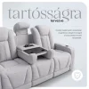 Luxus, háromszemélyes fekvőfotel, relax fotelágy elektromosan dönthető háttámlával, pohártartóval és világítással szürke bársony szövet (L26017-7406) thumbnail
