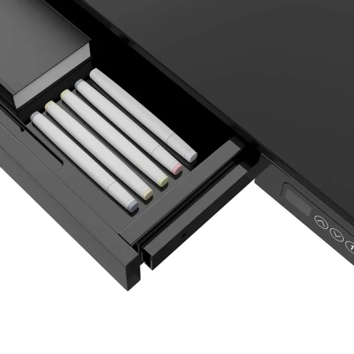 Elektromosan, elektronikusan állítható magasságú íróasztal fekete lappal (ET119WC-BLACK-WOODBLACK)  - 6