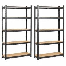 2DB Salgó polc, 5 szintes 180x90x30cm, fekete (2x4401)